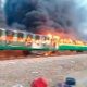 explosion bombona de gas en tren de Pakistan