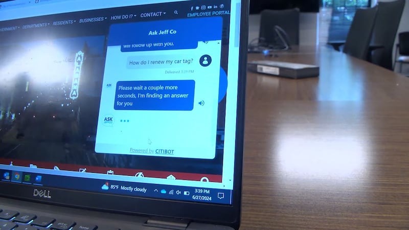 El condado de Jefferson utiliza una herramienta de chat de inteligencia artificial para ayudarlo a obtener respuestas
