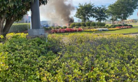 Un auto pequeño se incendia afuera del centro comercial Tuscaloosa