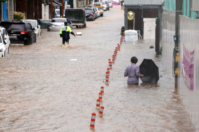 Lluvias intensas inundan Corea del Sur; al menos una persona fallecida
