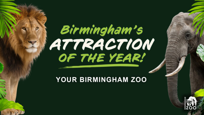 Alabama celebra el 4 de julio con entradas gratis al zoo Letrero oficial del Zoo de Birmingham en Alabama que destaca al parque como la atracción del año.