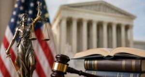 Inmigración en EE. UU.: Corte Suprema decidirá ciudadanía Estatua de la justicia, mazo y libros frente a la Corte Suprema de EE. UU. por fallos de inmigración.