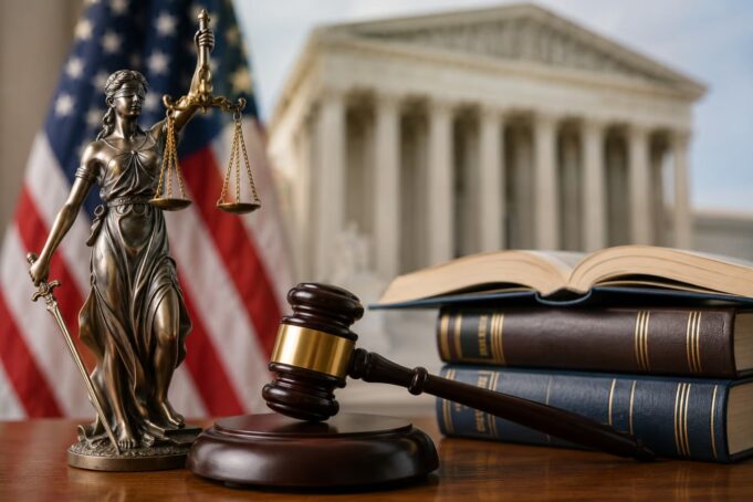 Inmigración en EE. UU.: Corte Suprema decidirá ciudadanía Estatua de la justicia, mazo y libros frente a la Corte Suprema de EE. UU. por fallos de inmigración.