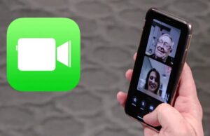 Estafas por FaceTime en Alabama roban datos biométricos Celular mostrando una videollamada de FaceTime entre un adulto mayor y una mujer, junto al logo verde de la aplicación.
