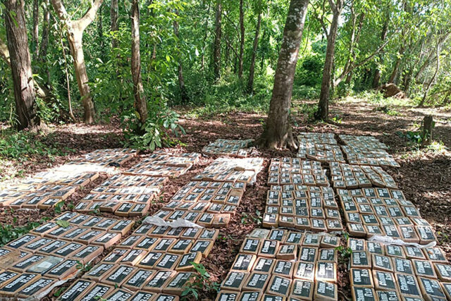 El Ejército de Nicaragua incauta 475 paquetes de cocaína cerca de frontera con Costa Rica Paquetes de cocaína decomisados por el Ejército de Nicaragua durante un operativo antidrogas en Río San Juan.