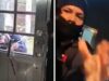 Secuestro de Roxana Ramírez en Veracruz alerta a medios Captura de video que muestra a un sujeto encapuchado y la destrucción de una puerta de aluminio durante el secuestro de Roxana Ramírez.