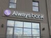 Always.bank abre su nueva sede en Birmingham Alabama Letrero exterior de Always.bank en la fachada de su nueva sede y espacio de cotrabajo en Birmingham.
