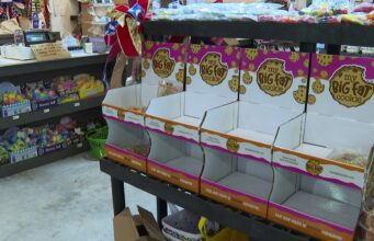 Robos en Huntsville terminan con dos menores arrestados Estantes vacíos de galletas My Big Fat Cookie en el mercado Ayers Farm de Huntsville tras sufrir robos consecutivos.