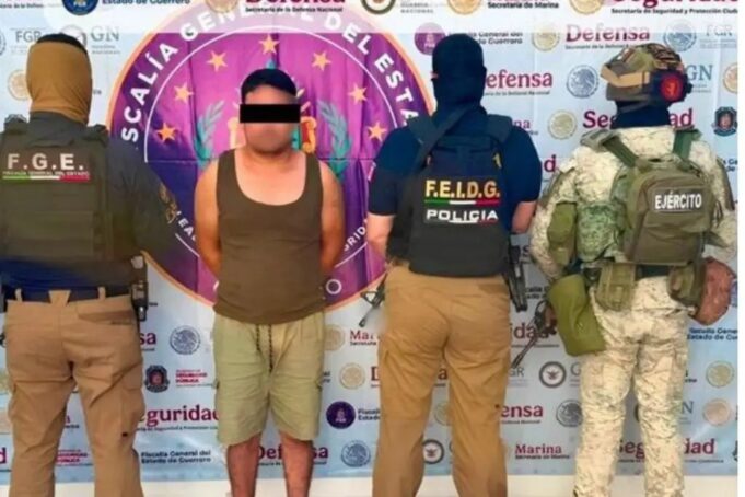 Detienen a Mario N, presunto líder criminal en Guerrero Detención de Mario N en México por elementos de la Fiscalía de Guerrero, Ejército y Policía Estatal.