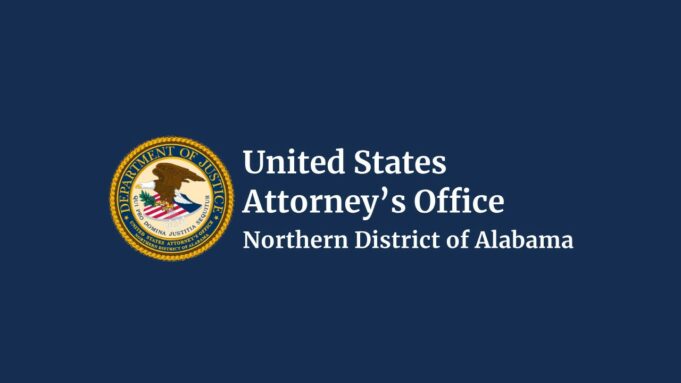 Alabama procesa a cinco personas por explotación infantil Sello oficial de la Oficina del Fiscal de los Estados Unidos para el Distrito Norte de Alabama sobre fondo azul.