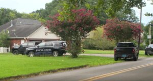 Robo a banco en Springville termina con un hombre arrestado Patrullas policiales de Springville estacionadas frente a una residencia durante la investigación del robo a un banco.