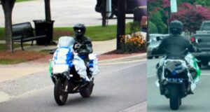 Robo al banco PNC de Springville moviliza al FBI Sospechoso del robo al banco PNC conduciendo una motocicleta con envolturas blancas y azules en Springville, Alabama.