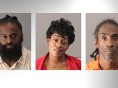 Policía de Birmingham clausura negocio ilegal y arresta a tres Fotos policiales de los tres sospechosos arrestados en el operativo de Birmingham: dos hombres y una mujer.