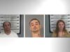 Arrestan a tres sospechosos por violento robo en Cullman Fichas policiales de Miguel Hurtado Jr, Zachary Harris y Gracie Goble, detenidos por robo violento en Cullman.