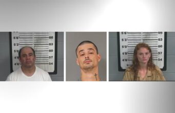 Arrestan a tres sospechosos por violento robo en Cullman Fichas policiales de Miguel Hurtado Jr, Zachary Harris y Gracie Goble, detenidos por robo violento en Cullman.