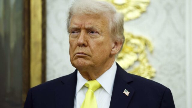 Donald Trump durante un acto político en el contexto de la agenda de financiación e inmigración en el Congreso.