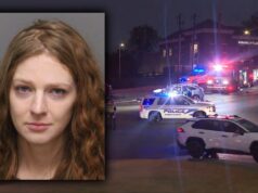 Revocan fianza a acusada de choque fatal en Hoover Retrato policial de Sarah Rose Tisdale junto a la escena nocturna del choque atendida por patrullas de Hoover.